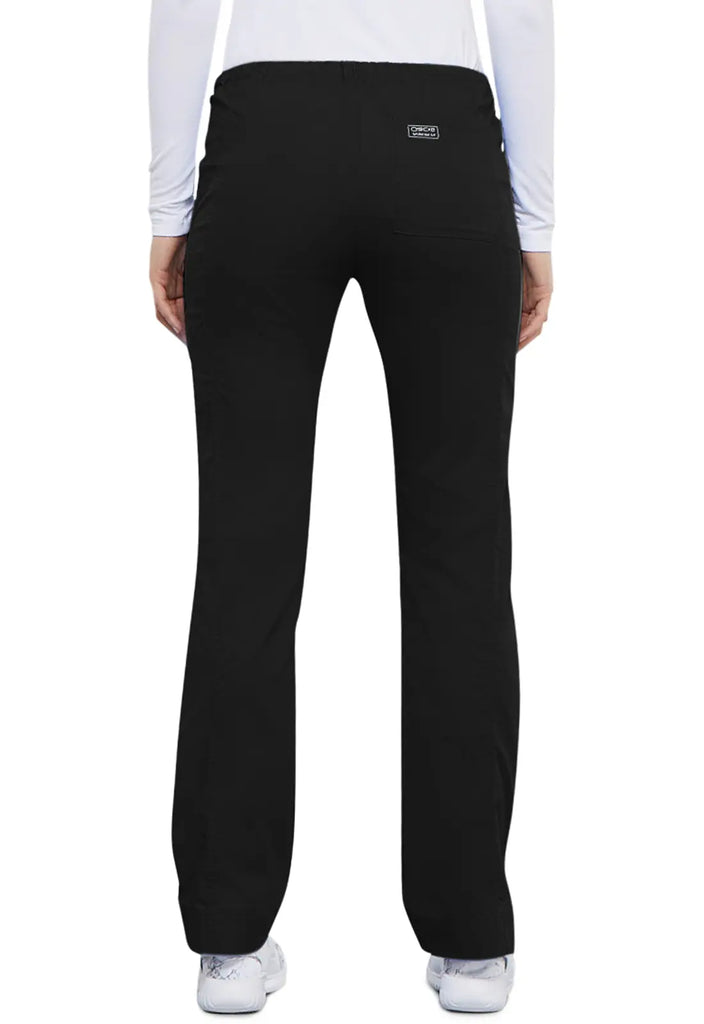 Cherokee Scrubs Women's Mid Rise Slim Straight Drawstring Pant Black | scrub-supply.com