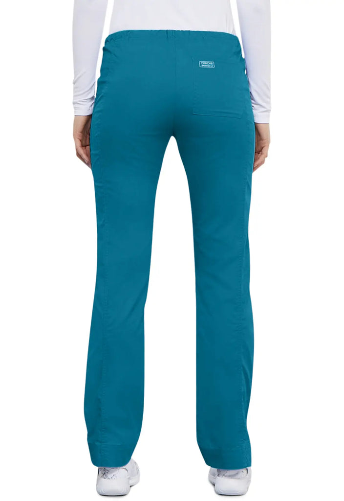 Cherokee Scrubs Women's Mid Rise Slim Straight Drawstring Pant Caribbean Blue | scrub-supply.com