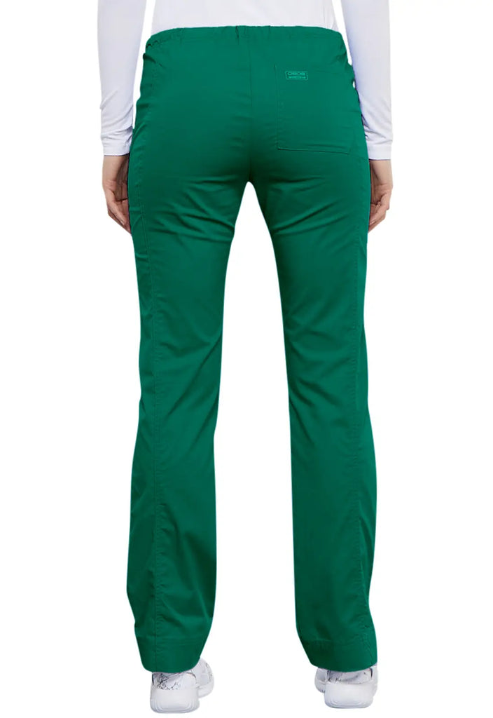 Cherokee Scrubs Mid Rise Slim Straight Drawstring Pant Hunter Green | scrub-supply.com