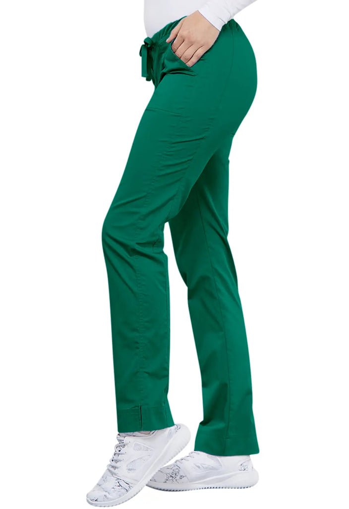 Cherokee Scrubs Mid Rise Slim Straight Drawstring Pant Hunter Green | scrub-supply.com