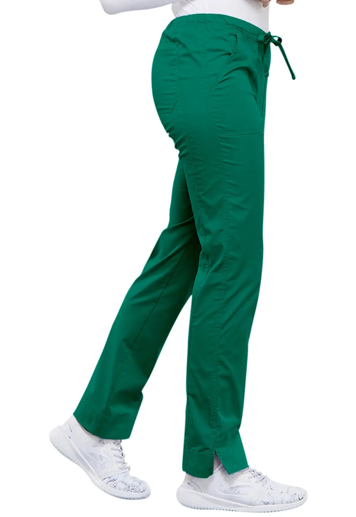 Cherokee Scrubs Mid Rise Slim Straight Drawstring Pant Hunter Green | scrub-supply.com