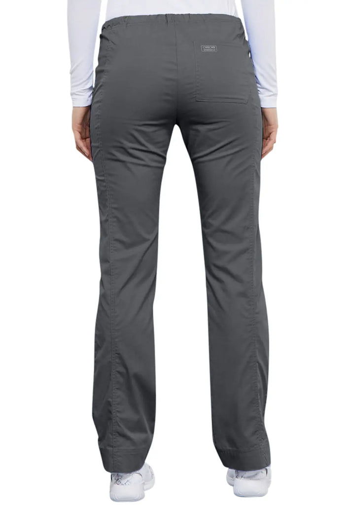 Cherokee Scrubs Mid Rise Slim Straight Drawstring Pant Pewter | scrub-supply.com