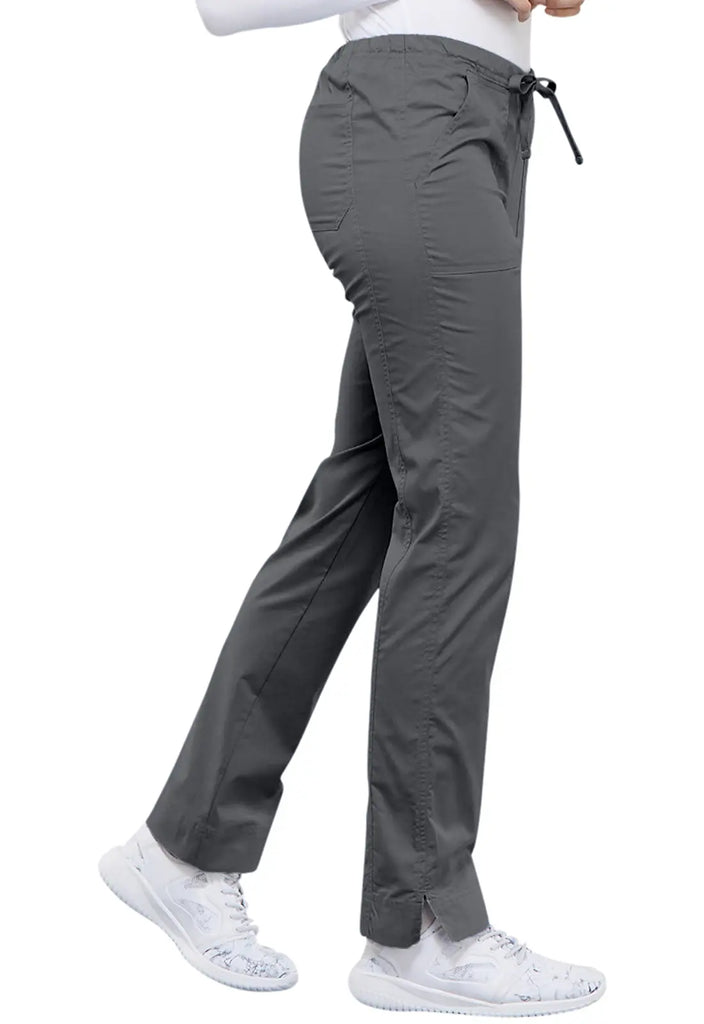 Cherokee Scrubs Mid Rise Slim Straight Drawstring Pant Pewter | scrub-supply.com