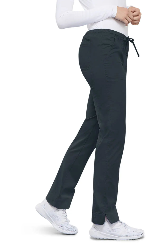 Cherokee Scrubs Women's Mid Rise Slim Straight Drawstring Pant Pewter | scrub-supply.com