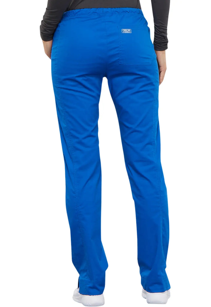 Cherokee Scrubs Mid Rise Slim Straight Drawstring Pant Royal Blue | scrub-supply.com