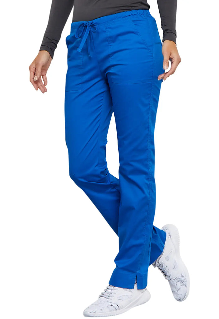 Cherokee Scrubs Mid Rise Slim Straight Drawstring Pant Royal Blue | scrub-supply.com