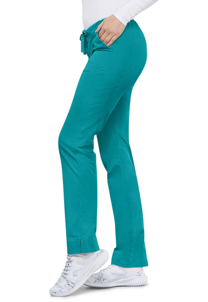 Cherokee Scrubs Women's Mid Rise Slim Straight Drawstring Pant Teal | scrub-supply.com