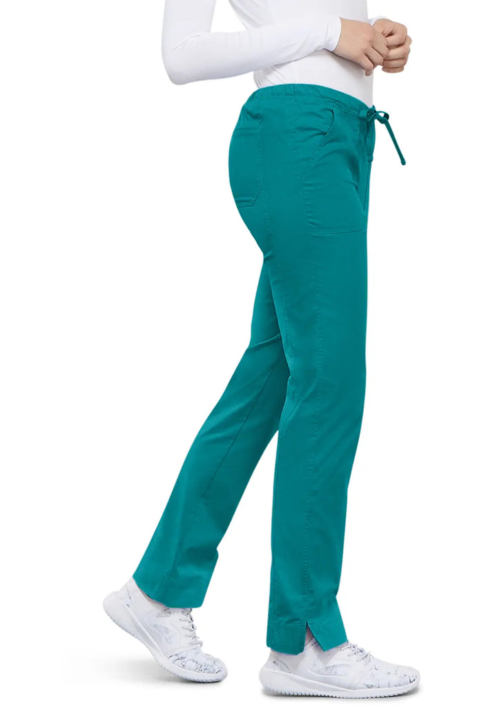 Cherokee Scrubs Women's Mid Rise Slim Straight Drawstring Pant Teal | scrub-supply.com