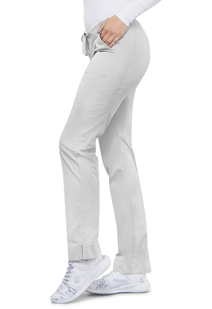 Cherokee Scrubs Women's Mid Rise Slim Straight Drawstring Pant White | scrub-supply.com