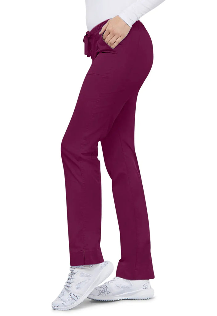 Cherokee Scrubs Women's Mid Rise Slim Straight Drawstring Pant Wine | scrub-supply.com