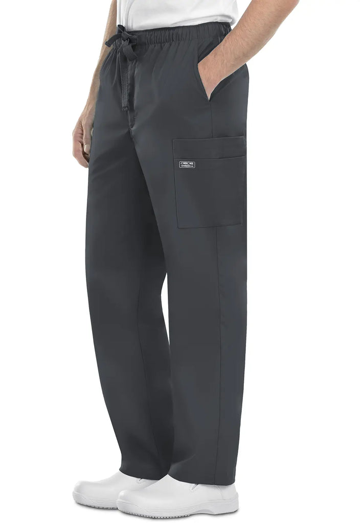 Cherokee Scrubs Men's Fly Front Cargo Pant Pewter | scrub-supply.com