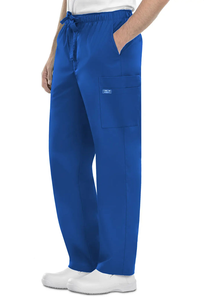 Cherokee Scrubs Men's Fly Front Cargo Pant Royal Blue | scrub-supply.com