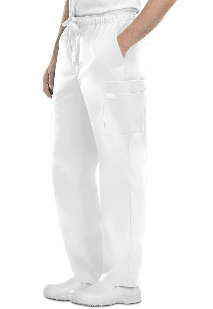 Cherokee Scrubs Men's Fly Front Cargo Pant White | scrub-supply.com