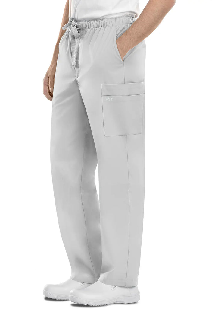 Cherokee Scrubs Women's Men's Fly Front Cargo Pant White | scrub-supply.com