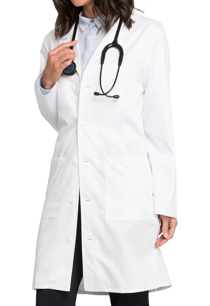 Cherokee Scrubs Core Stretch 38" Unisex Lab Coat White | scrub-supply.com