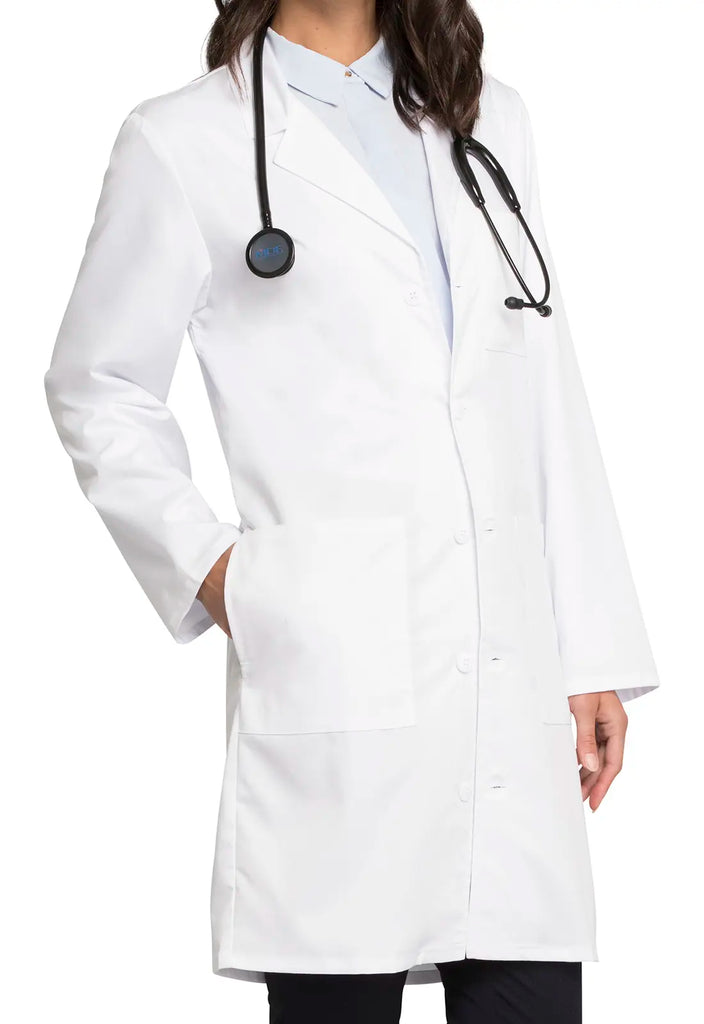 Cherokee Scrubs Core Stretch 38" Unisex Lab Coat White | scrub-supply.com