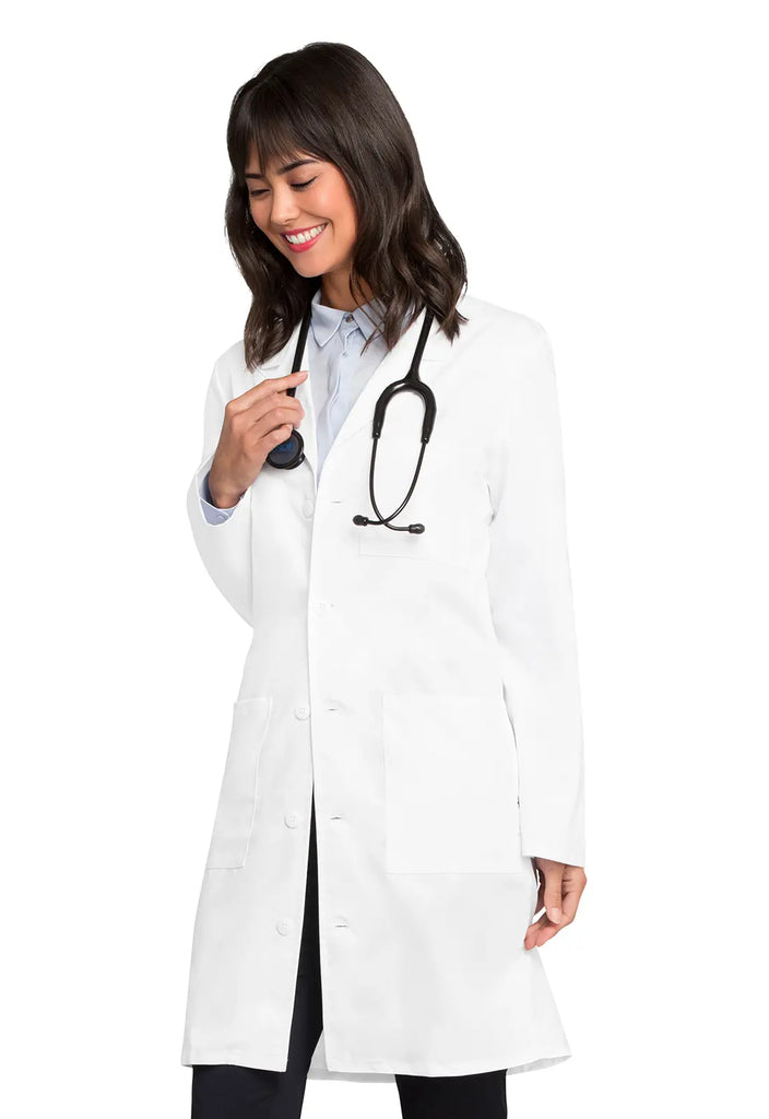 Cherokee Scrubs Unisex Core Stretch 38" Lab Coat White | scrub-supply.com