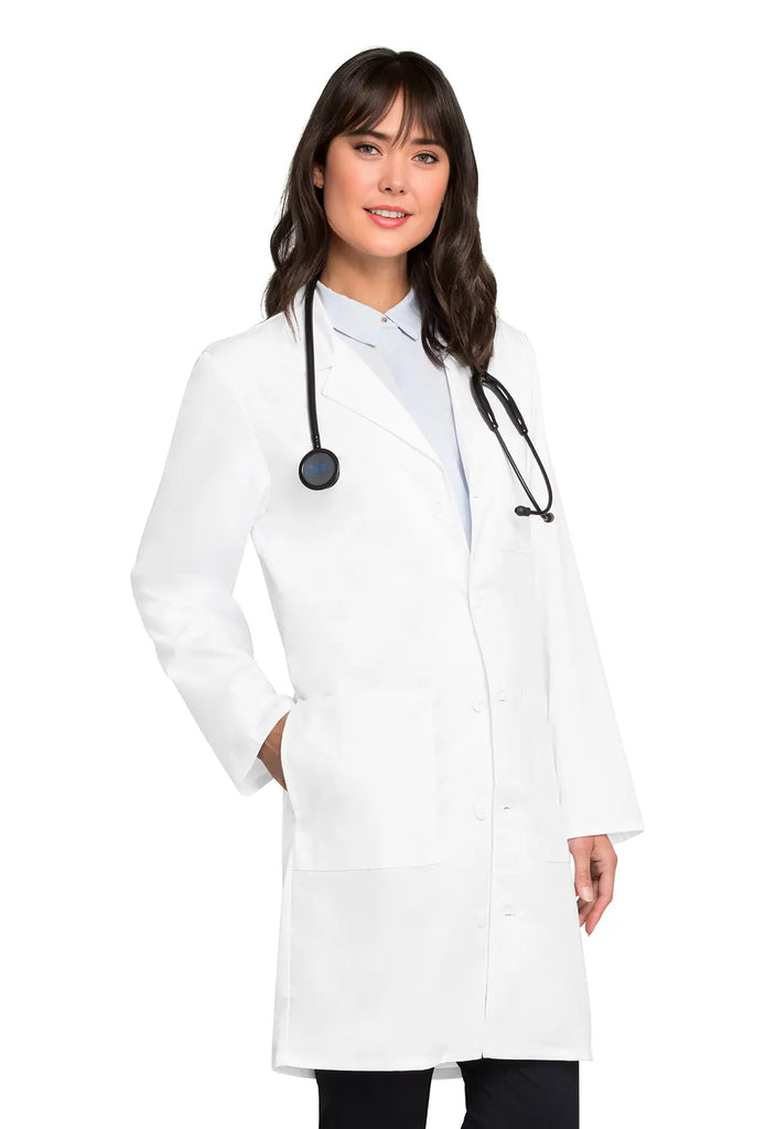 Cherokee Scrubs Unisex Core Stretch 38" Lab Coat White | scrub-supply.com