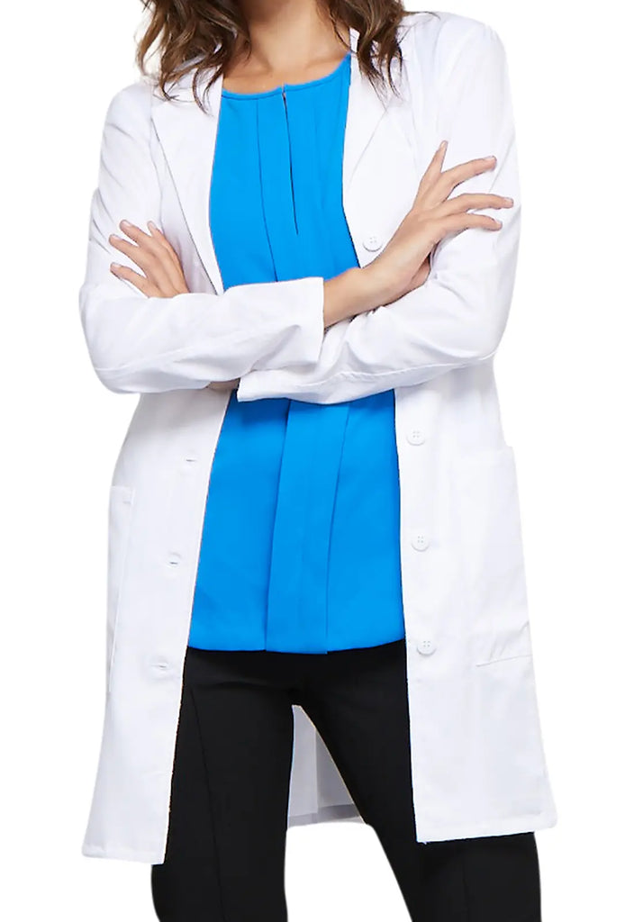 Cherokee Scrubs Women's Core Stretch 33" Lab Coat White | scrub-supply.com