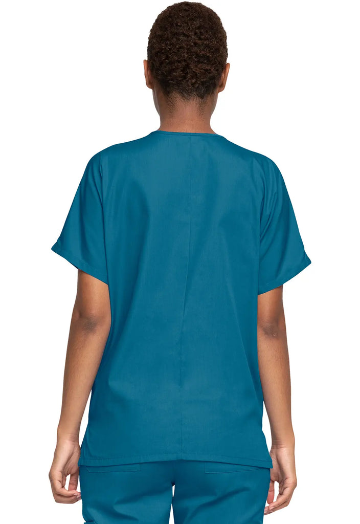 Cherokee Scrubs Women's 3-Pocket V-Neck Top Caribbean Blue | scrub-supply.com