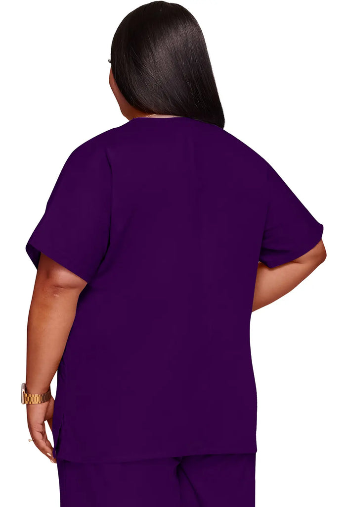 Cherokee Scrubs 3-Pocket V-Neck Top Eggplant | scrub-supply.com