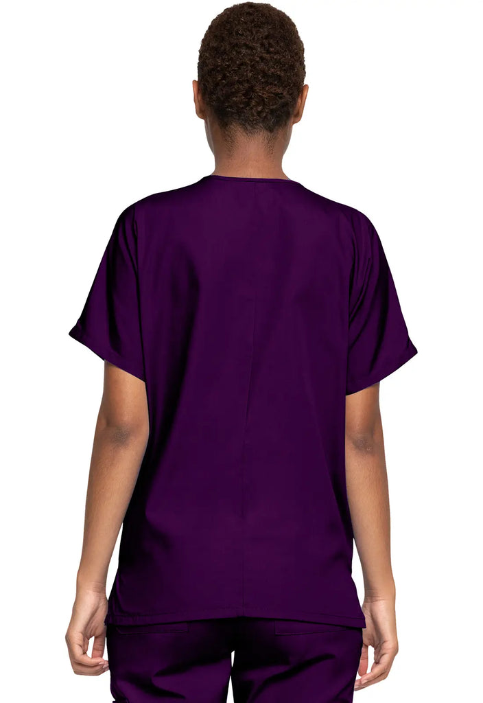 Cherokee Scrubs Women's 3-Pocket V-Neck Top Eggplant | scrub-supply.com