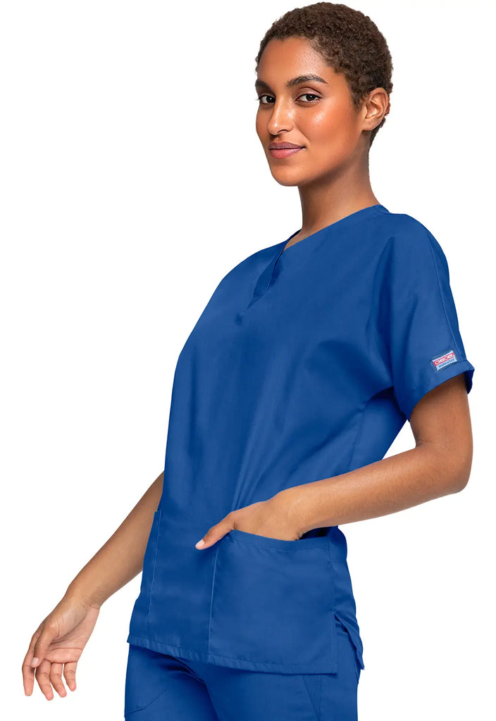 Cherokee Scrubs Women's 3-Pocket V-Neck Top Galaxy Blue | scrub-supply.com