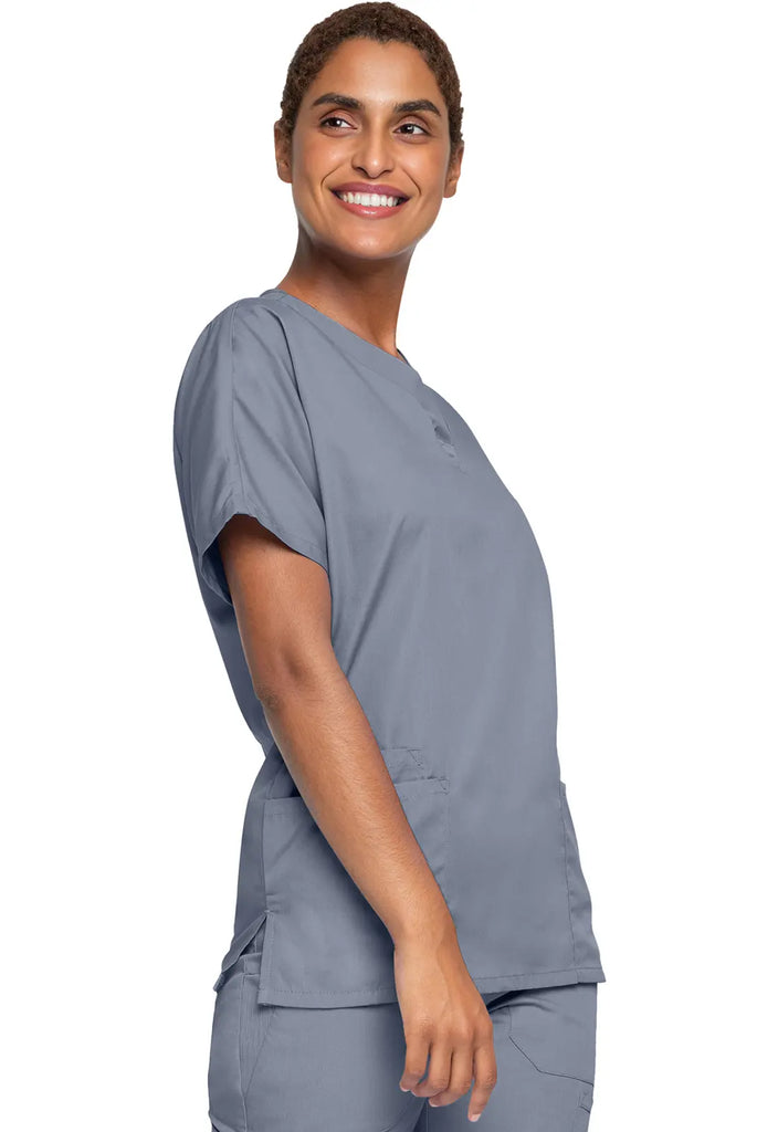 Cherokee Scrubs Women's 3-Pocket V-Neck Top Grey | scrub-supply.com