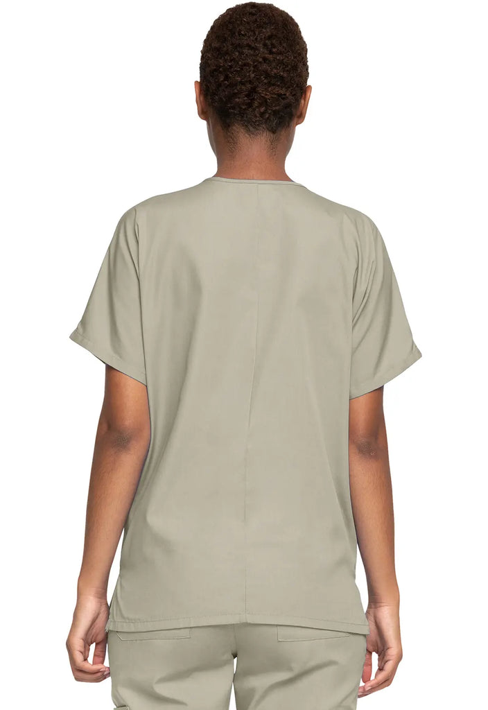 Cherokee Scrubs Women's 3-Pocket V-Neck Top Khaki | scrub-supply.com