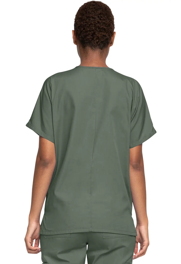 Cherokee Scrubs Women's 3-Pocket V-Neck Top Olive | scrub-supply.com