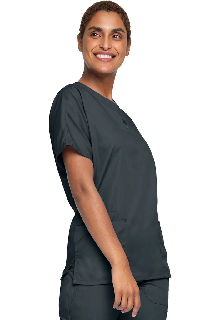 Cherokee Scrubs Women's 3-Pocket V-Neck Top Pewter | scrub-supply.com