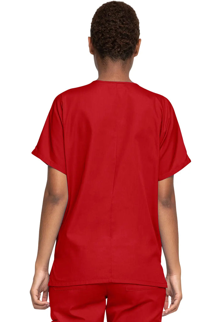 Cherokee Scrubs Women's 3-Pocket V-Neck Top Red | scrub-supply.com