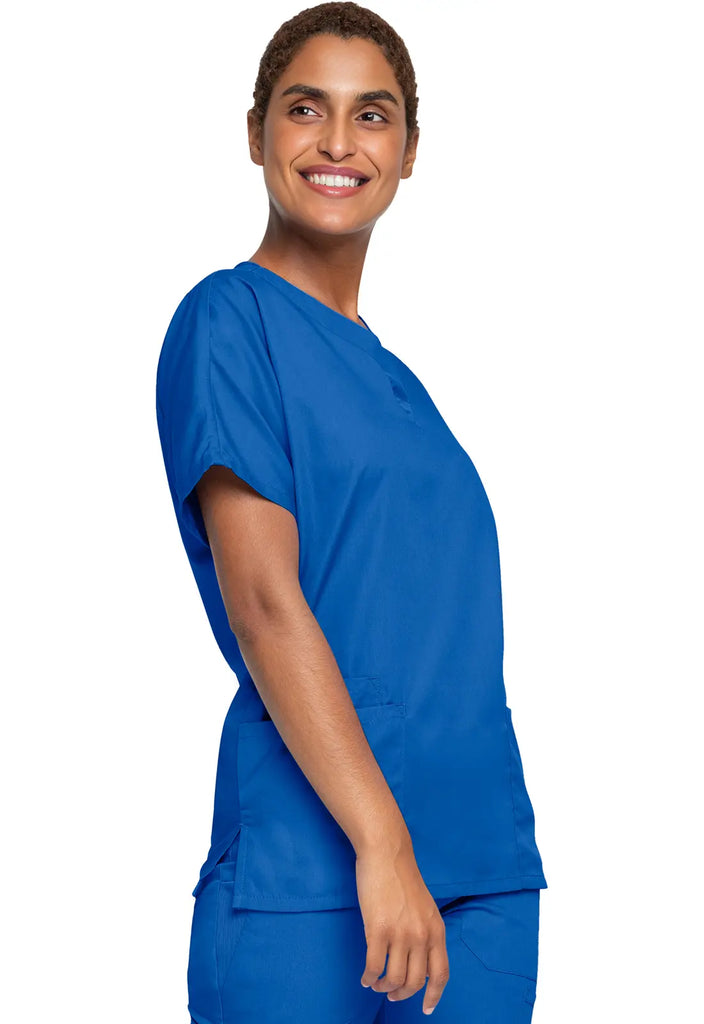 Cherokee Scrubs Women's 3-Pocket V-Neck Top Royal Blue | scrub-supply.com