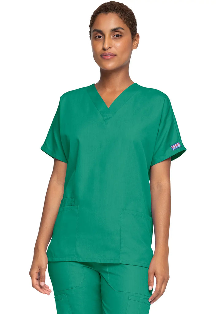 Cherokee Scrubs Women's 3-Pocket V-Neck Top Surgical Green | scrub-supply.com