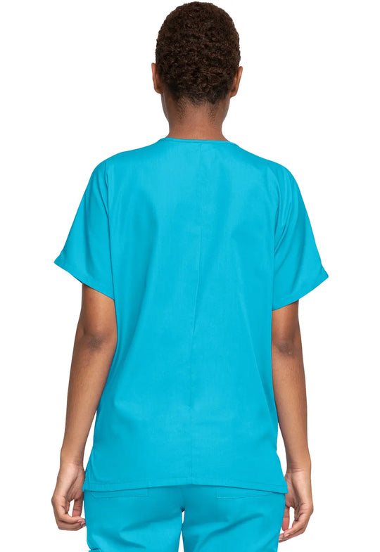 Cherokee Scrubs Women's 3-Pocket V-Neck Top Turquoise | scrub-supply.com