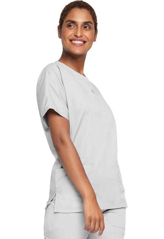 Cherokee Scrubs Women's 3-Pocket V-Neck Top White | scrub-supply.com
