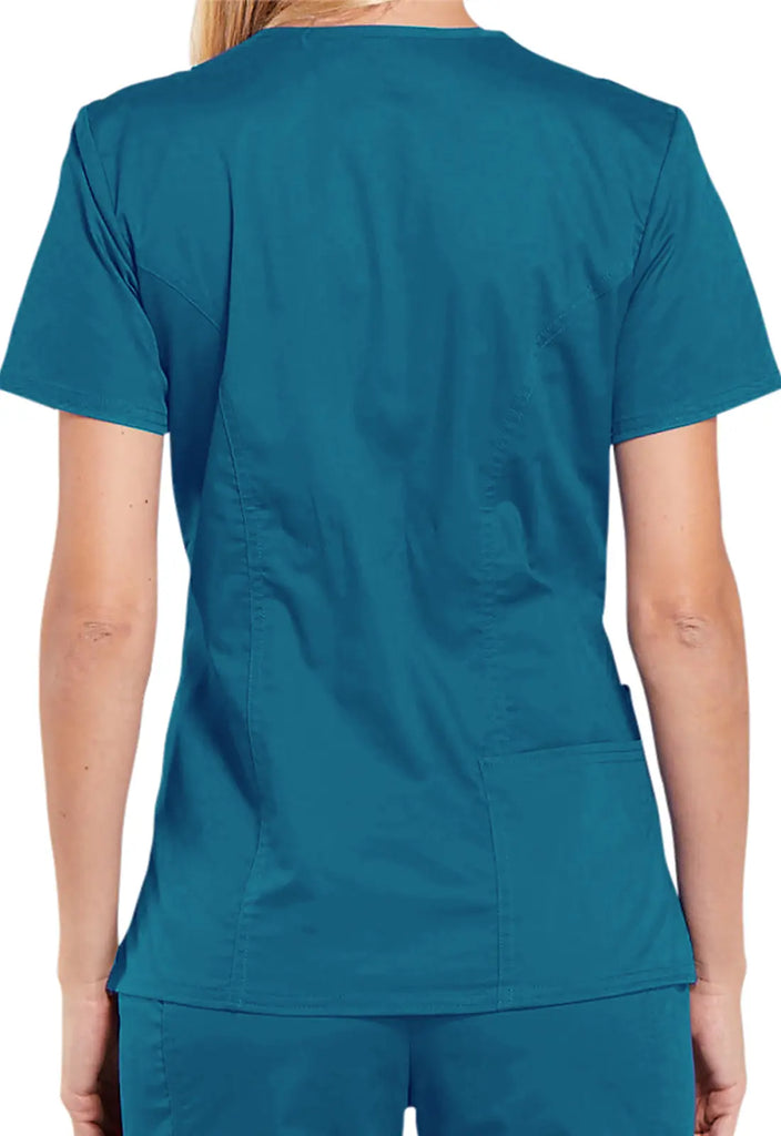 Cherokee Scrubs 4-Pocket V-Neck Top Caribbean Blue | scrub-supply.com