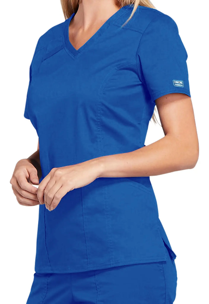 Cherokee Scrubs 4-Pocket V-Neck Top Royal Blue | scrub-supply.com