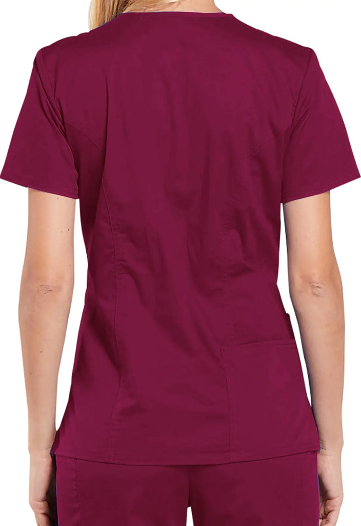 Cherokee Scrubs 4-Pocket V-Neck Top Wine | scrub-supply.com