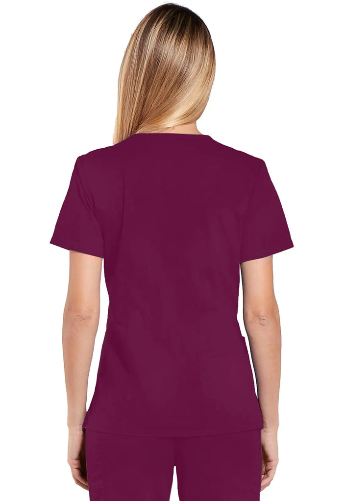 Cherokee Scrubs Women's 4-Pocket V-Neck Top Wine | scrub-supply.com