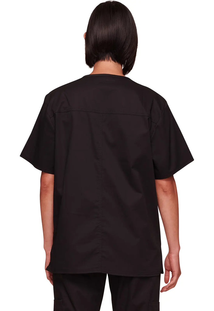 Cherokee Scrubs Unisex 4-pocket V-Neck Top Black | scrub-supply.com