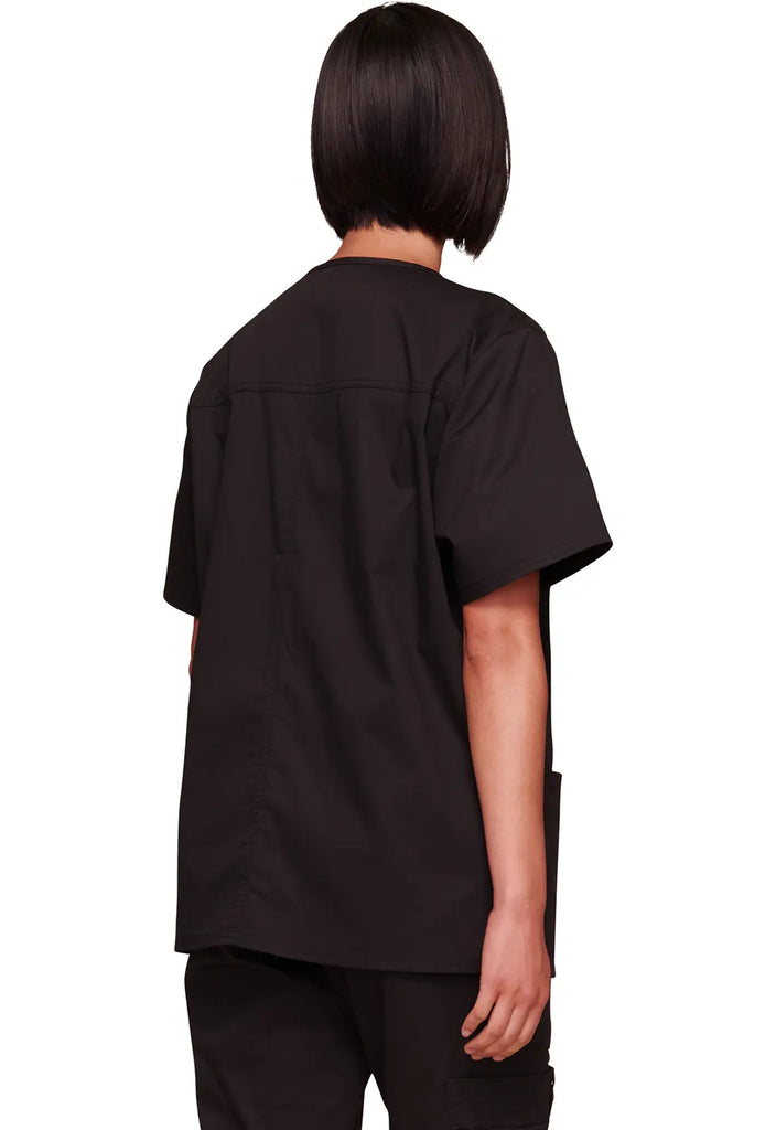 Cherokee Scrubs Unisex 4-pocket V-Neck Top Black | scrub-supply.com