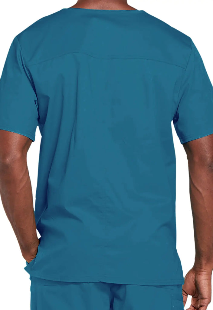 Cherokee Scrubs 4-pocket Unisex V-Neck Top Caribbean Blue | scrub-supply.com