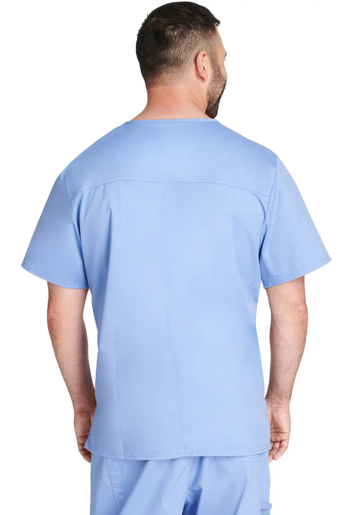 Cherokee Scrubs Unisex 4-pocket V-Neck Top Ceil Blue | scrub-supply.com