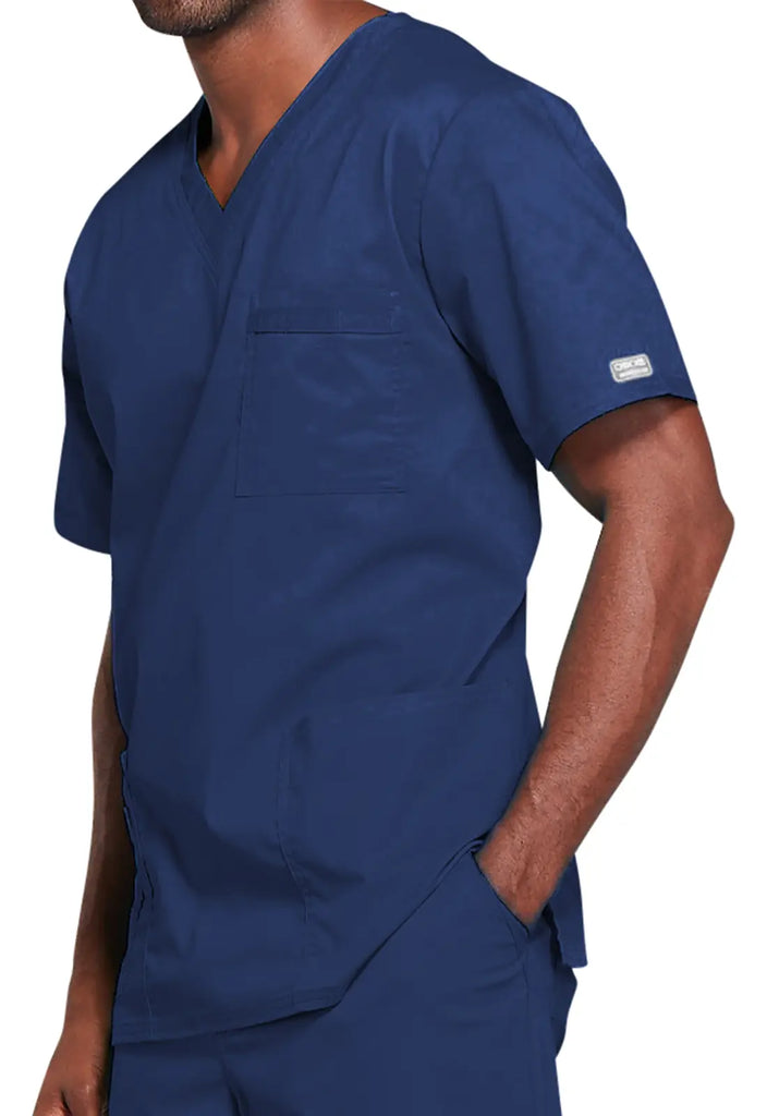 Cherokee Scrubs 4-pocket Unisex V-Neck Top Navy | scrub-supply.com