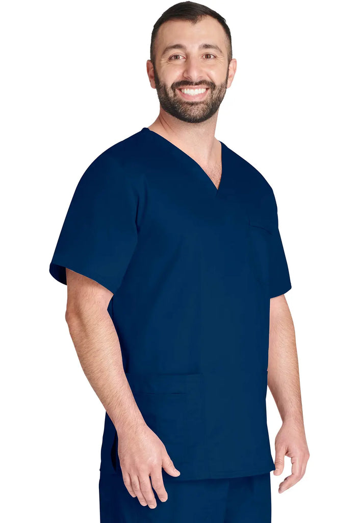 Cherokee Scrubs Unisex 4-pocket V-Neck Top Navy | scrub-supply.com