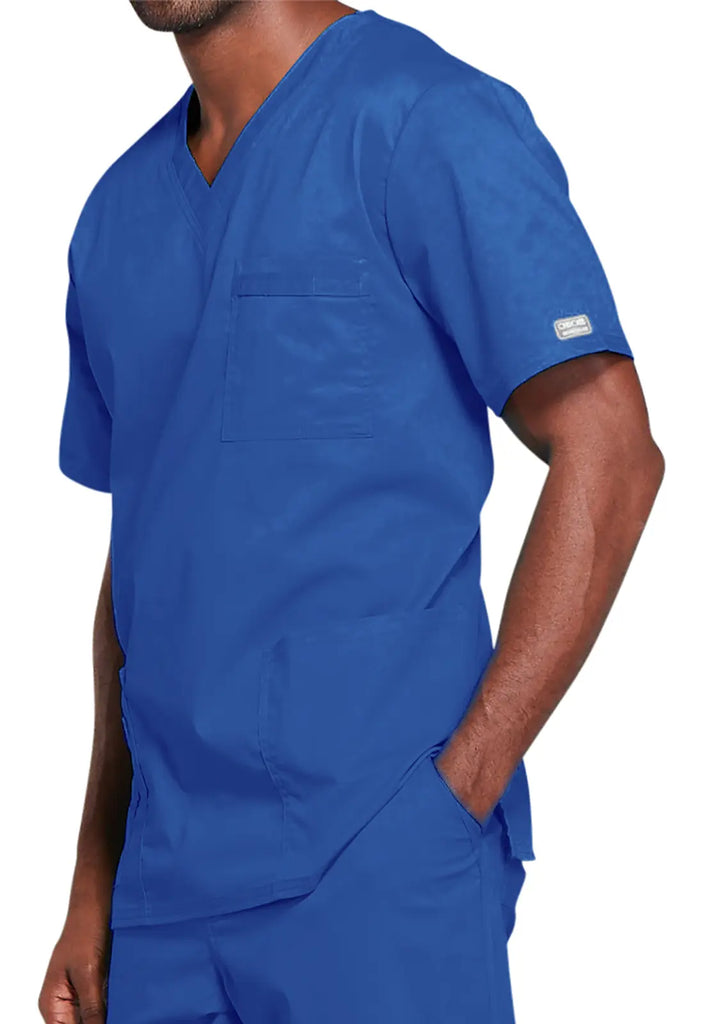 Cherokee Scrubs 4-pocket Unisex V-Neck Top Royal Blue | scrub-supply.com