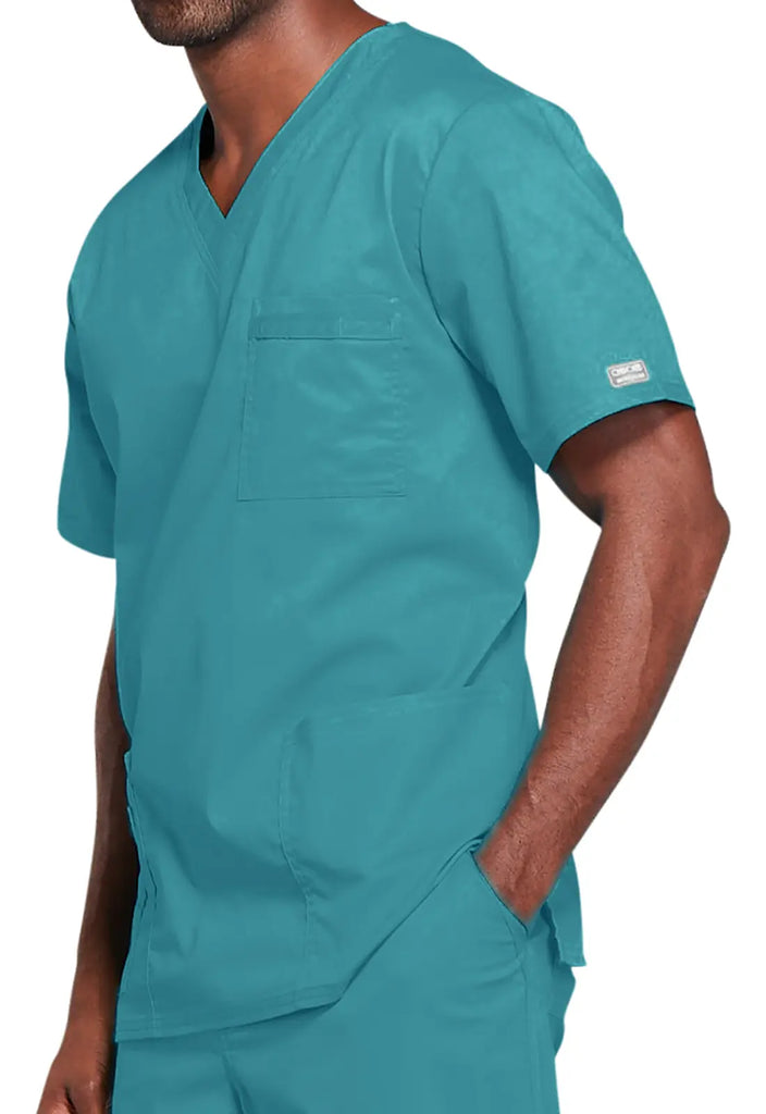 Cherokee Scrubs 4-pocket Unisex V-Neck Top Teal | scrub-supply.com