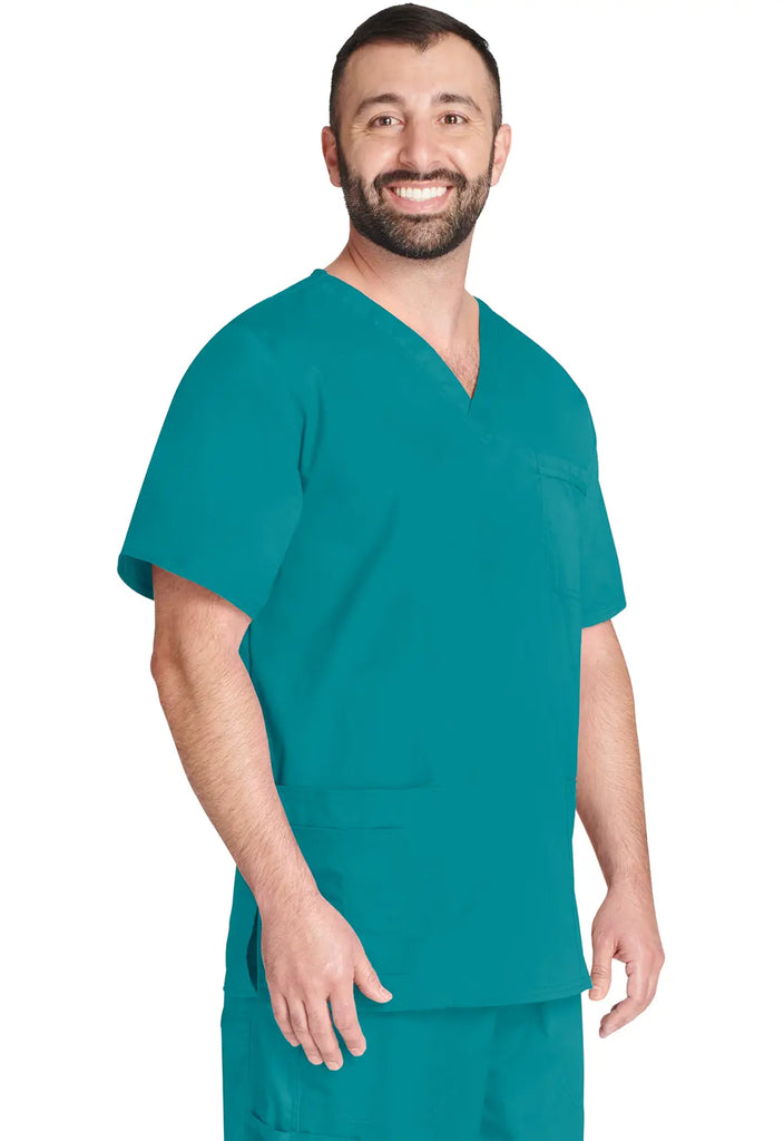 Cherokee Scrubs Unisex 4-pocket V-Neck Top Teal | scrub-supply.com