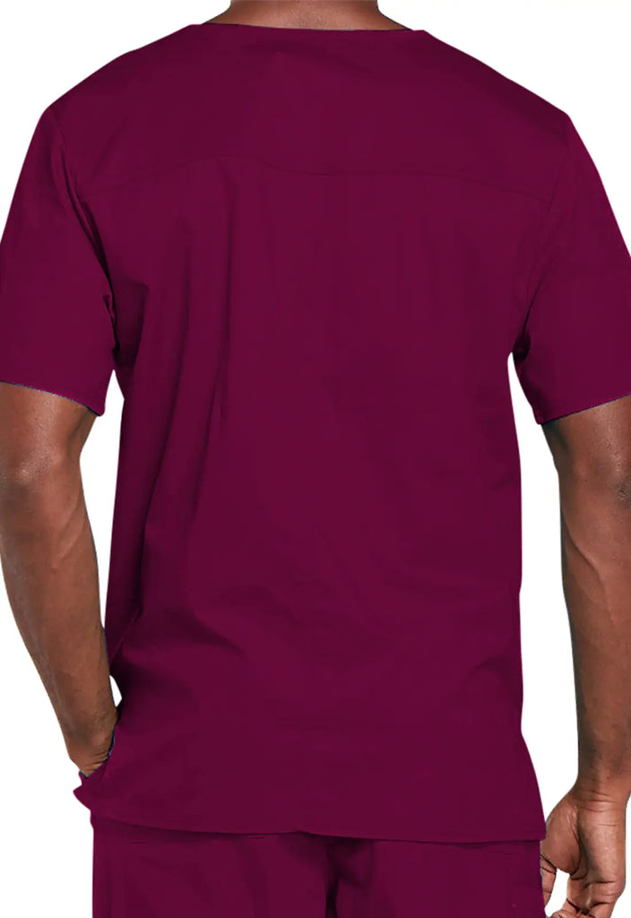 Cherokee Scrubs 4-pocket Unisex V-Neck Top Wine | scrub-supply.com